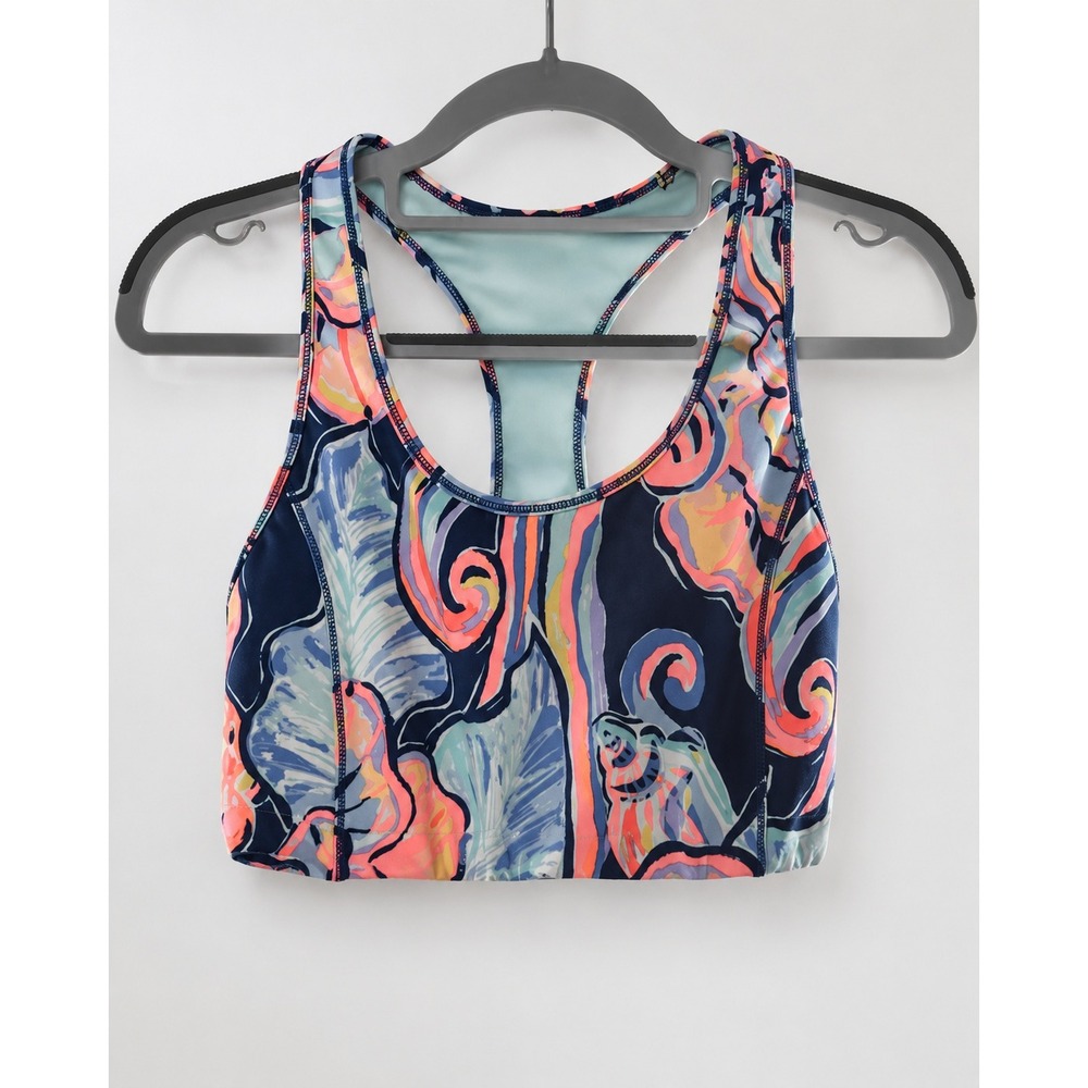 Lilly Pulitzer Luxletic Sports Bra Small Multicolor Floral Racerback